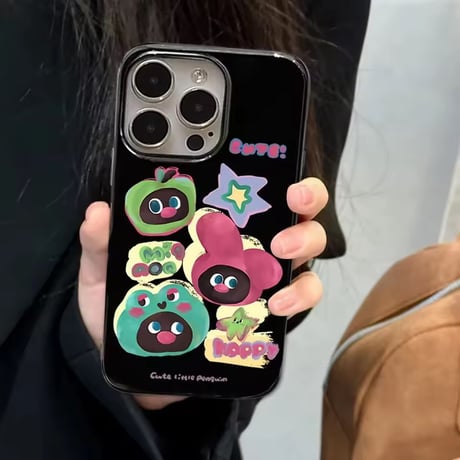 S75391 ネオンポップゆるキャラ iPhoneケース