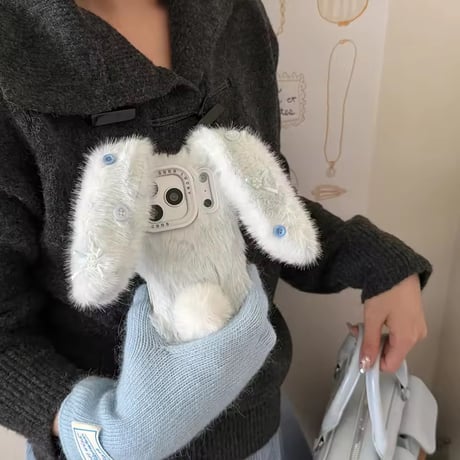 S75283 ふわもこうさみみiPhoneケース