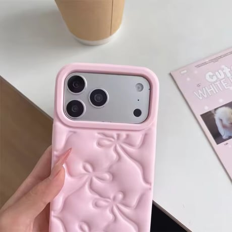 S75424 パフリボンシリコンiPhoneケース