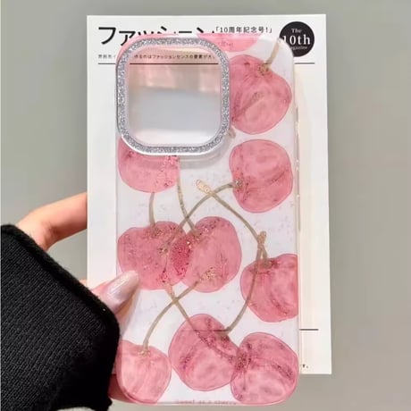 S74809 チェリースパークルiPhoneケース