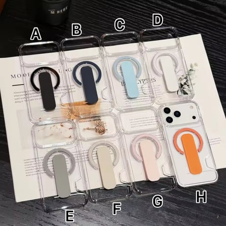 K23056 カラーポップMagSafeスタンドグリップ付きクリアケース