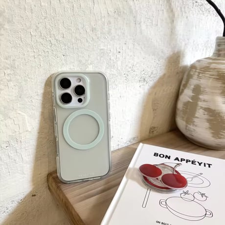 K22796 さくらんぼスタンド付きクリアiPhoneケース