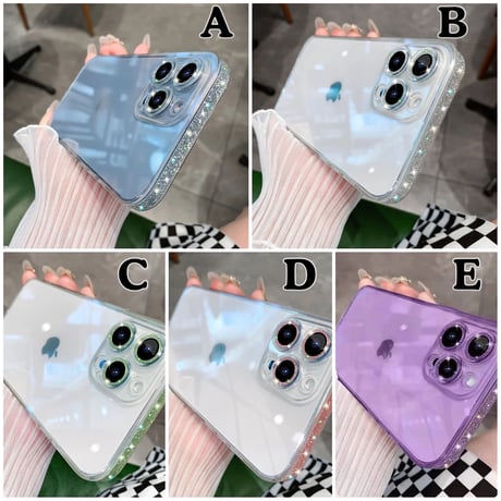 L61917 グリッターエッジ クリアiPhoneケース