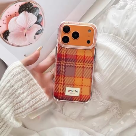 S75173 ほっこりチェックのクリア iPhoneケース
