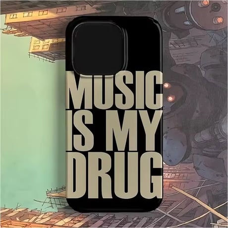 S75303 MUSIC IS MY DRUG ロゴiPhoneケース
