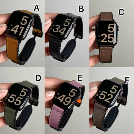 N00193 クラシックレザールック Apple Watchバンド