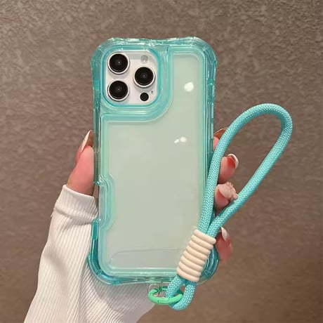 K23169 カラーフレームハンドストラップ付きiPhoneケース