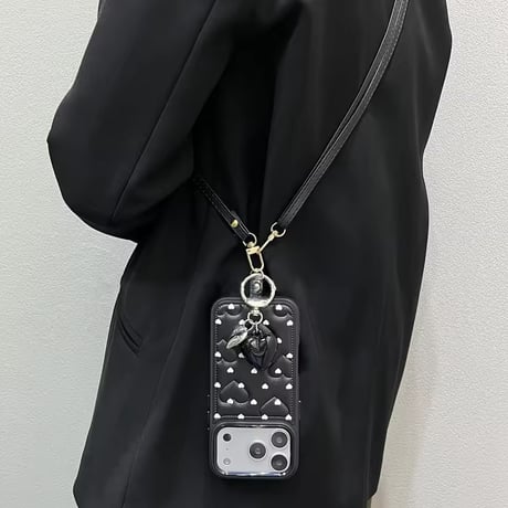 K23041 ハートキルティング ショルダーiPhoneケース