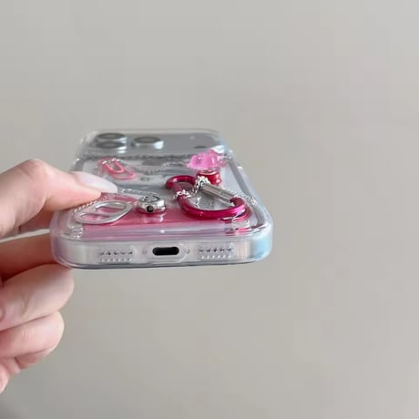 L62416 PinkCharmMixクリアiPhoneケース