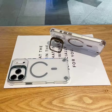 K22988 カラーポイント MagSafeスタンドクリアケース