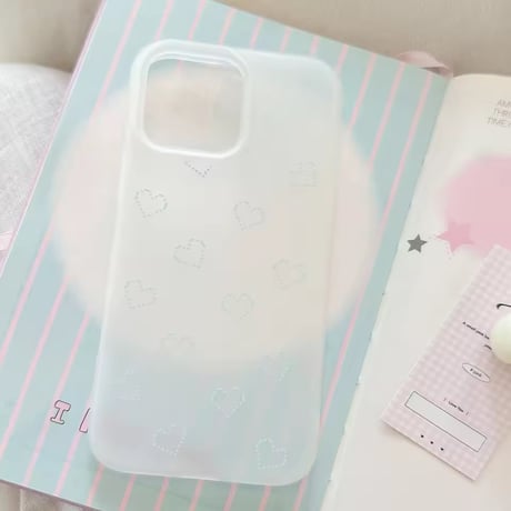S75282 ドットハートマットiPhoneケース