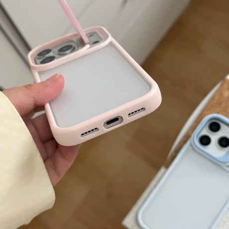K23153 カメラスタンド付き パステルフレームiPhoneケース