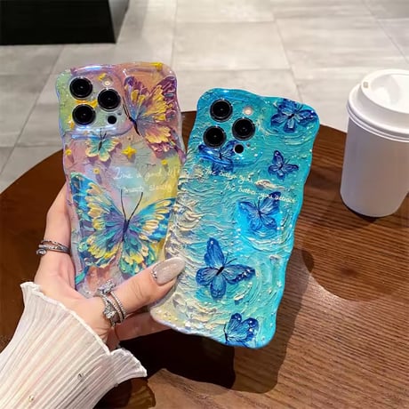 S75104 立体風バタフライiPhoneケース