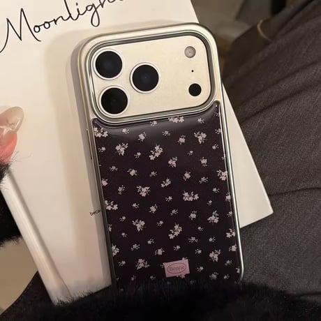 S75182 ミニフラワー シルバーフレーム iPhoneケース