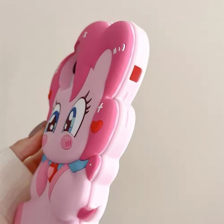 【即納商品】S74495 立体ピンクユニコーンのiPhoneケース