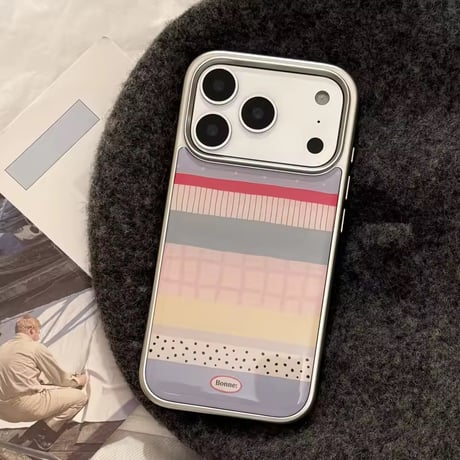 S75106 パステルミックスストライプ iPhoneケース