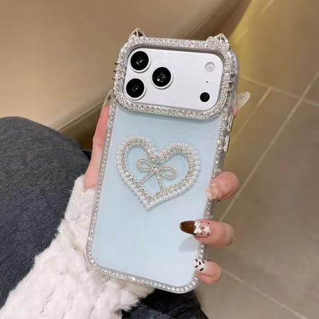 S75511 きらめきハートリボンiPhoneケース