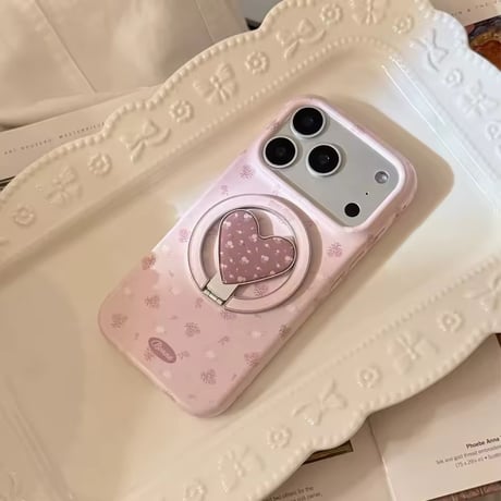 K23164 ハートフラワー MagSafeソケット付きiPhoneケース