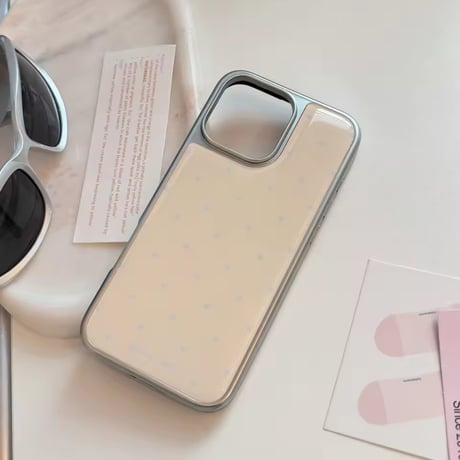 S74751 Heart Dot Glossy iPhoneケース