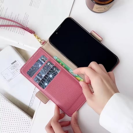 K22865 うさみみフェイスの手帳型iPhoneケース