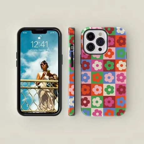 S74531 レトロポップフラワー iPhoneケース