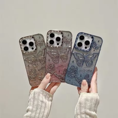 S74339 グリッターバタフライ iPhoneケース