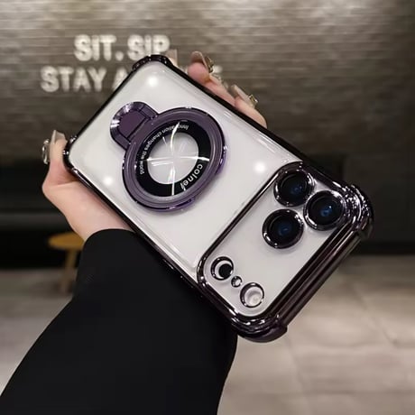 K22889 メタリックリングスタンド iPhoneケース
