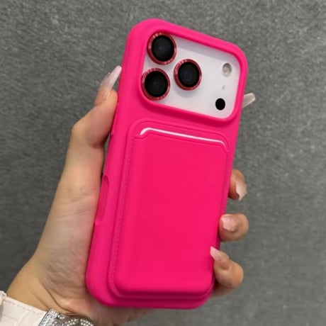 K23107 カードポケット付きシンプルiPhoneケース