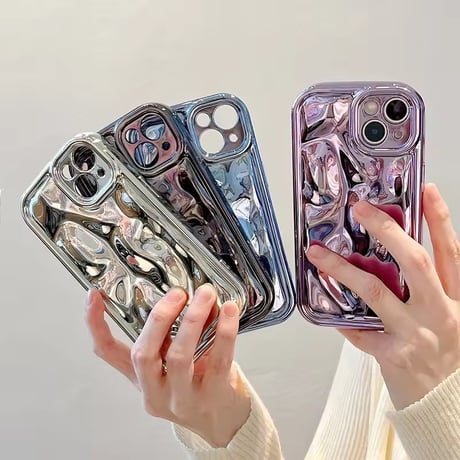 S74884 メタリックウェーブミラー iPhoneケース