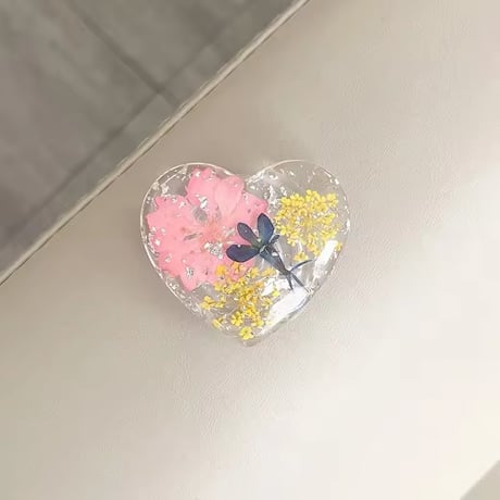 P0326 押し花ハートのグリップスタンド