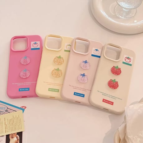 S74673 ストロベリーチェックiPhoneケース