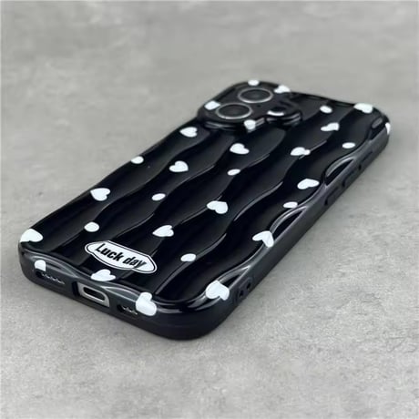 S74595 くねくねハートのモノトーンケース