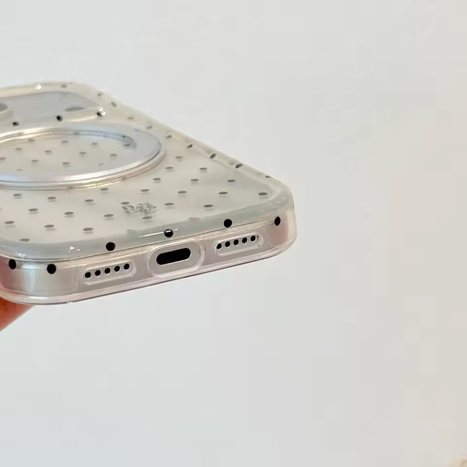 K23115 きらめきドット＆オーロラ 回転リング付きiPhoneケース | nanomita