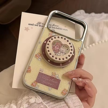 K23159 くまちゃんスイーツ MagSafeグリップ付きiPhoneケース