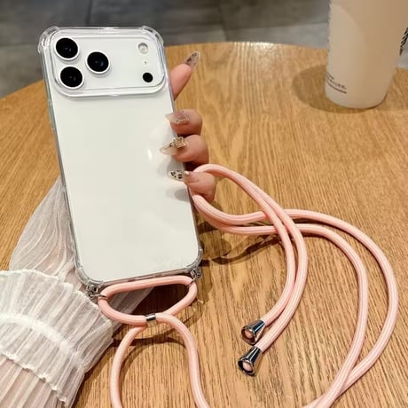 K22978 ショルダーストラップ付きクリア iPhoneケース