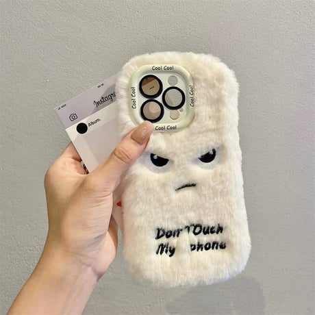 S74201 ふわもこ怒りんぼフェイス iPhoneケース