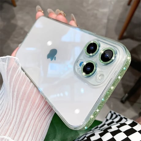L61917 グリッターエッジ クリアiPhoneケース