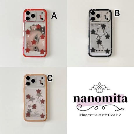 L62396 スター柄 トレカ収納 iPhoneケース