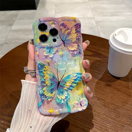 S75104 立体風バタフライiPhoneケース