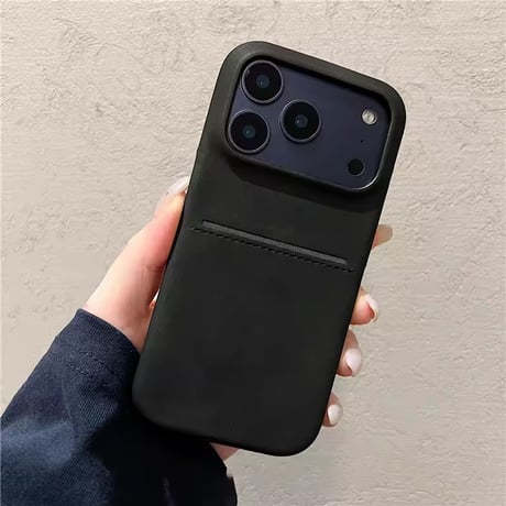 K23001 スリムカードポケット レザー調iPhoneケース