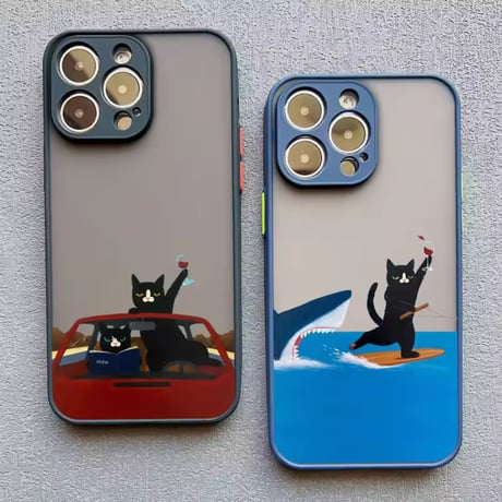 S75094 黒ねこの気まぐれアート iPhoneケース