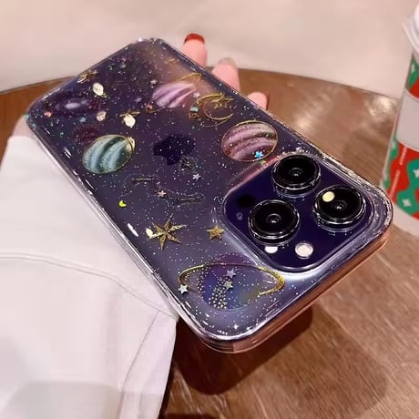L62409 スター＆プラネット クリアiPhoneケース
