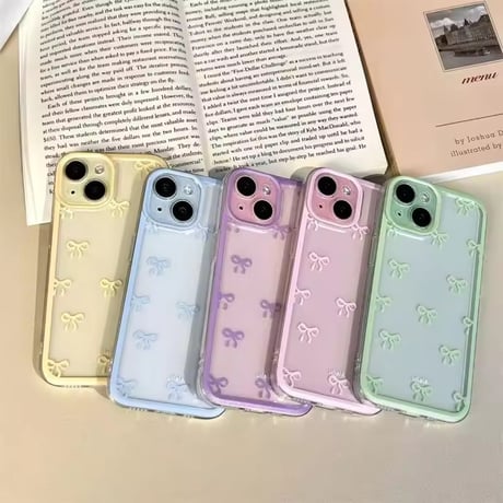 L62434 リボンパステルiPhoneケース