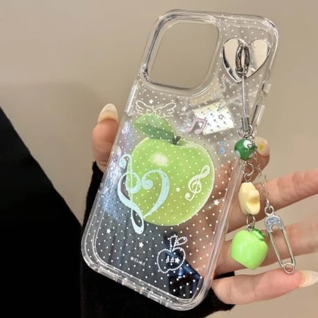 L62263  メロディアップルチャーム付きiPhoneケース