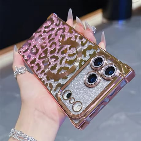 S75054 Glitter Leopard MagSafe対応ケース