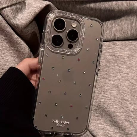 L62302 プリントストーン風クリアiPhoneケース