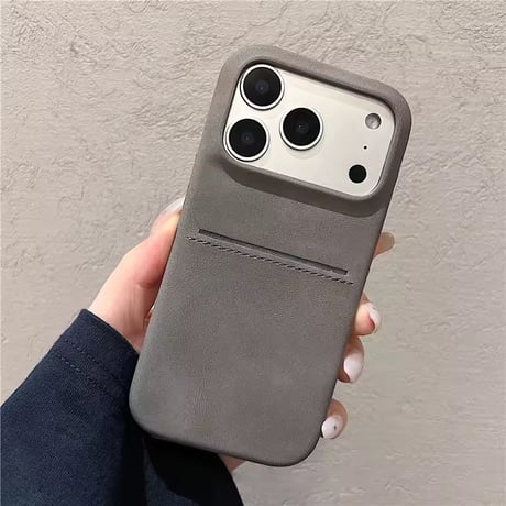 K23001 スリムカードポケット レザー調iPhoneケース
