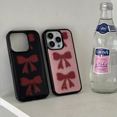 S75329 リボンモチーフ柄 iPhoneケース
