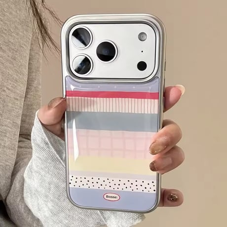 S75106 パステルミックスストライプ iPhoneケース