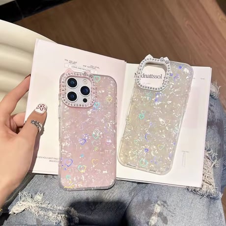 S75088 きらめきホログラムハート iPhoneケース